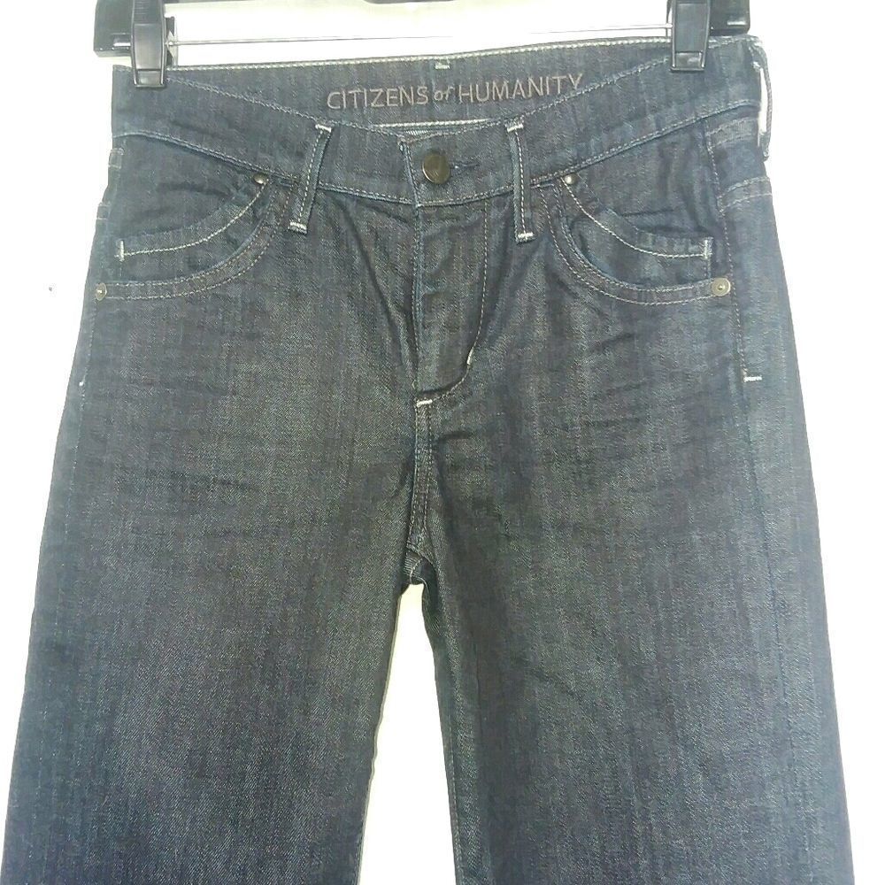Citizens of Humanity Hutton blue jeans women's 25 medium rise wide leg indigo